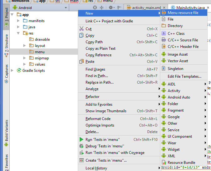 Android main activity. 3 Вида menu Android Studio. Android Studio как очистить меню XML. MENUINFLATER.