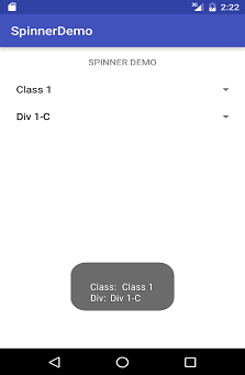 Spinner Example in Android